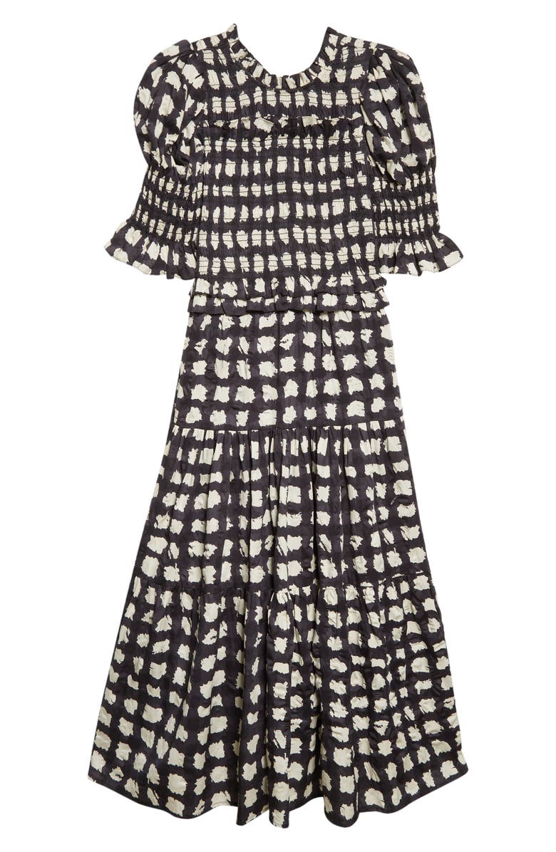 Sea Ginger Gingham Smocked Cotton Dress, Alternate, color, 