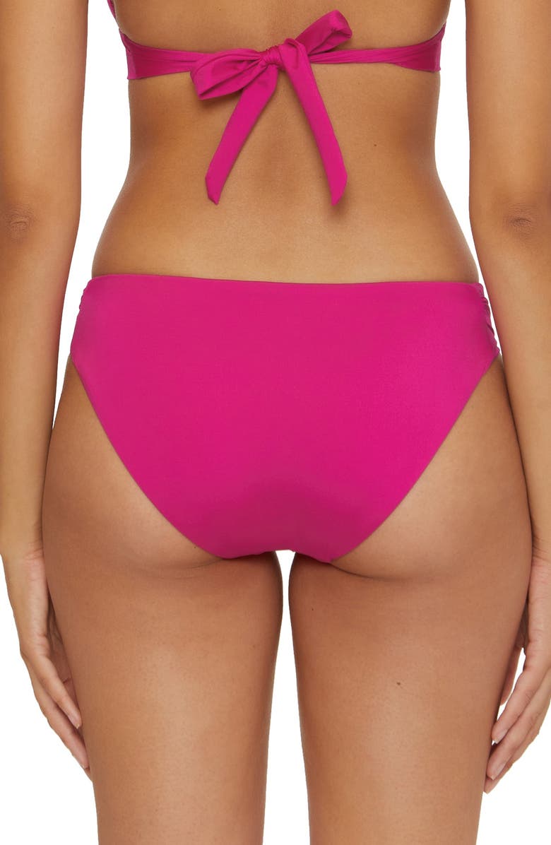 Trina Turk Monaco Side Tab Hipster Bikini Bottoms, Alternate, color, Sangria