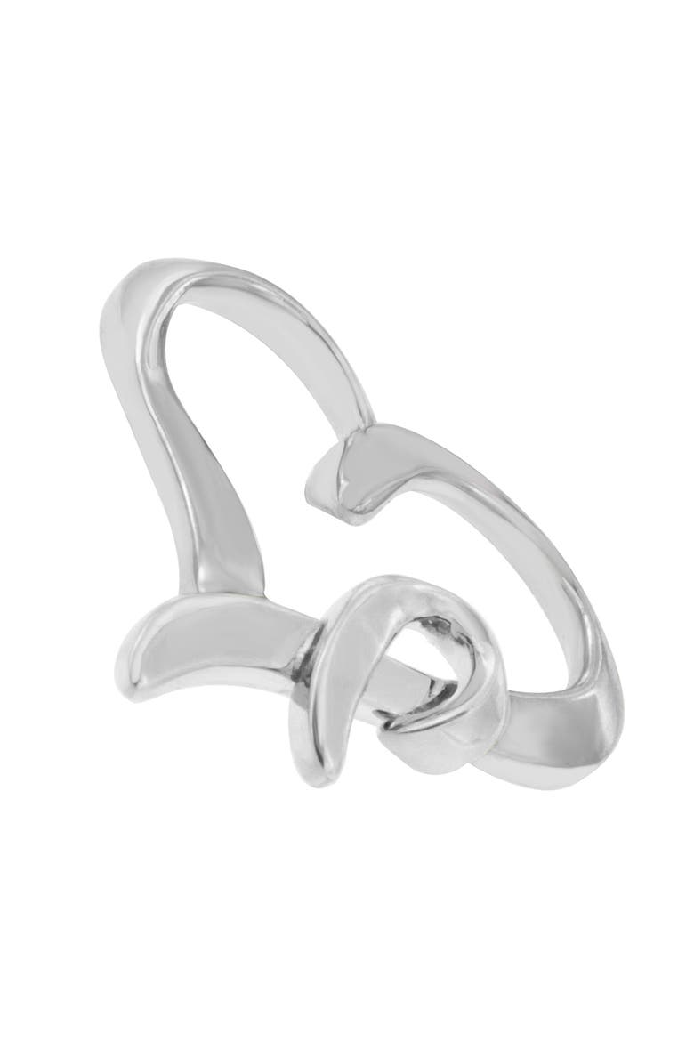 .925 Sterling Silver Heart Shaped Pendant Necklace, Alternate, color, White
