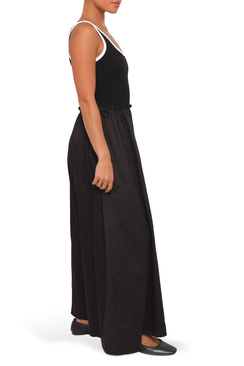 Finesse Sleeveless Stretch Cotton Maxi Dress, Alternate, color, BLACK