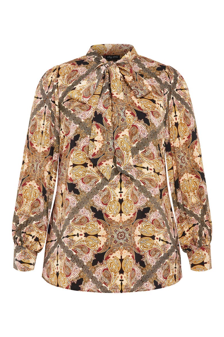 Mylah Print Tie Neck Shirt, Alternate, color, PAISLEY
