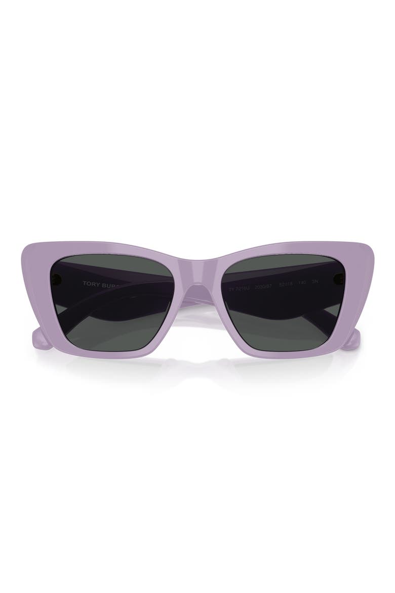 52mm Cat Eye Sunglasses, Alternate, color, PURPLE / GREY