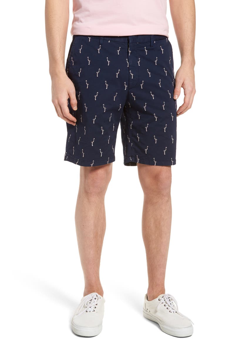 Embroidered Twill Shorts, Main, color, V-BLUE W/BERMUDA SAND
