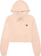Dalix Pixel Heart Cropped Hoodie