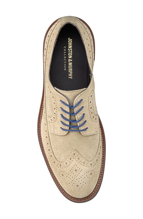 Johnston & Murphy Collection Jenson Wingtip Derby In Taupe Italian Suede