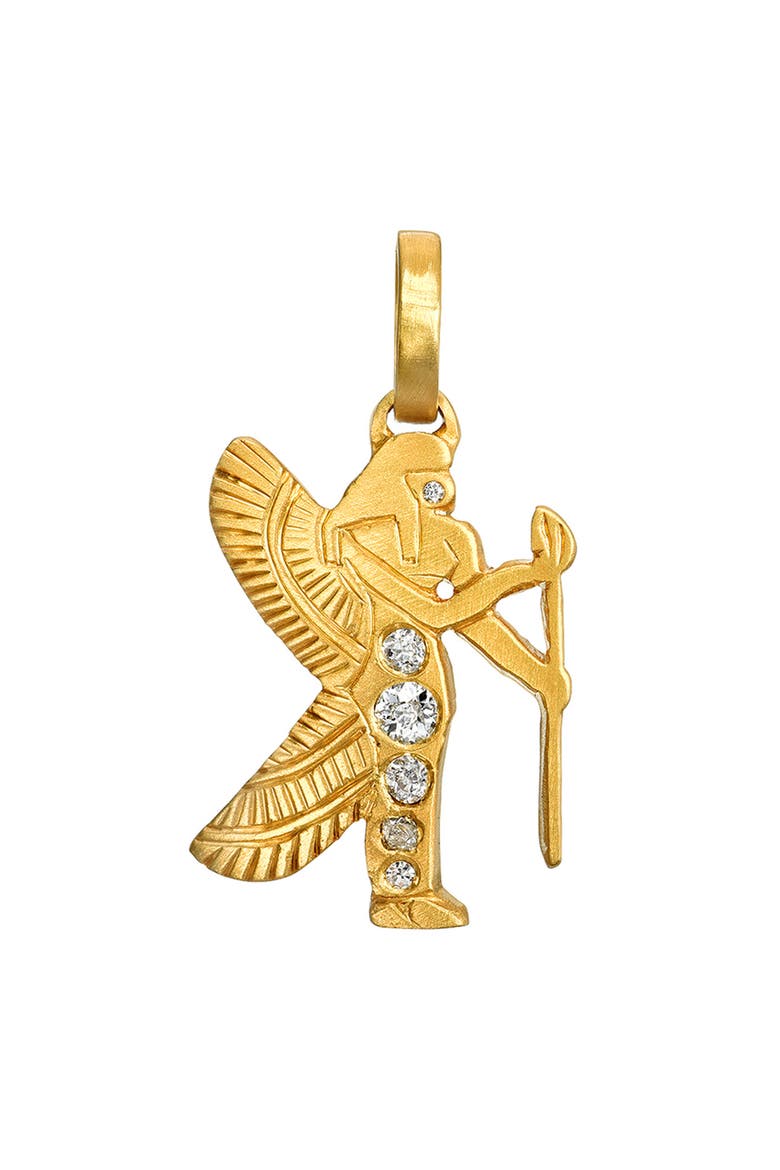Dendera Zodiac Diamond Charm, Main, color, YELLOW GOLD/ VIRGO