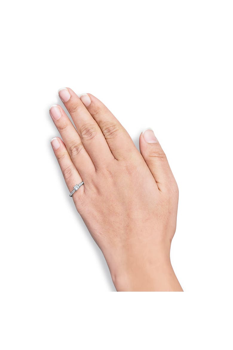 14K White Gold Diamond 1/2 Cttw Princess Cut Diamond Engagement Ring, Alternate, color, White