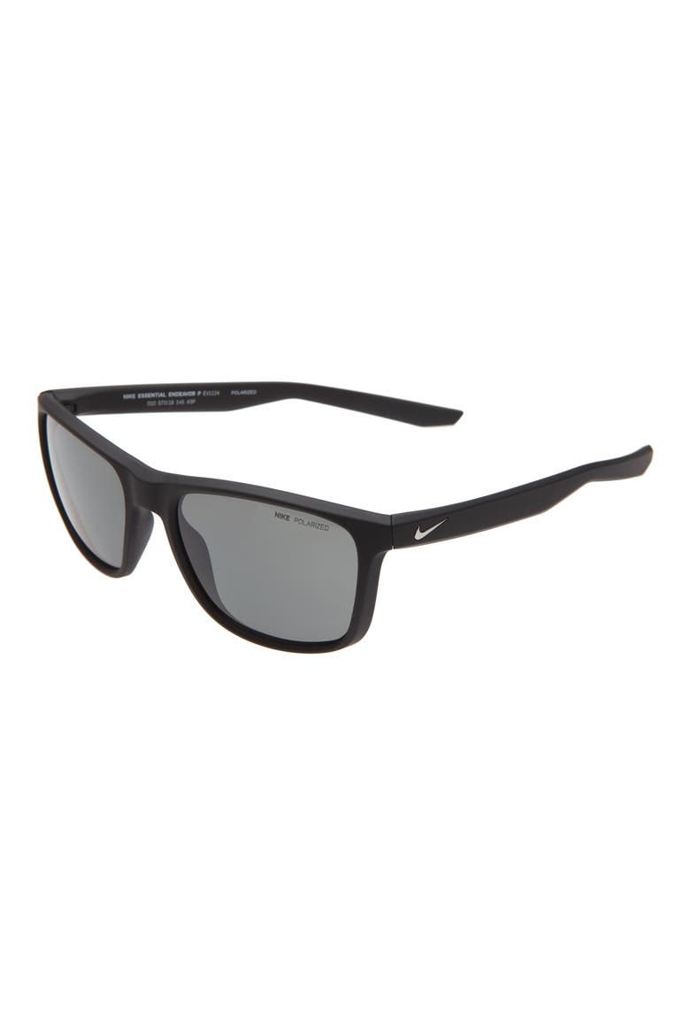 Essential Endeavor 57mm Polarized Square Sunglasses, Alternate, color, MATTE BLACK/ GREY