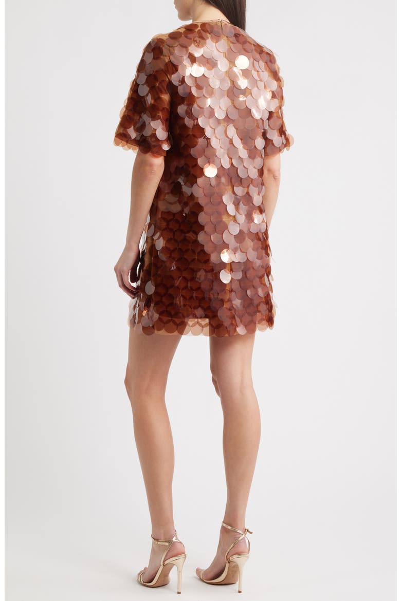 Stara Paillette Minidress, Alternate, color, CHOCOLATE