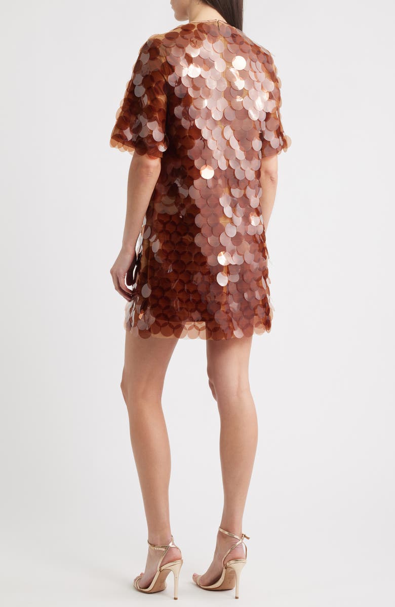 Saylor Stara Paillette Minidress, Alternate, color, Chocolate