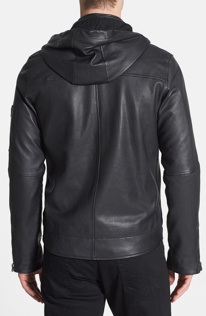 Field Scout Hooded Leather Jacket, Alternate, color, 