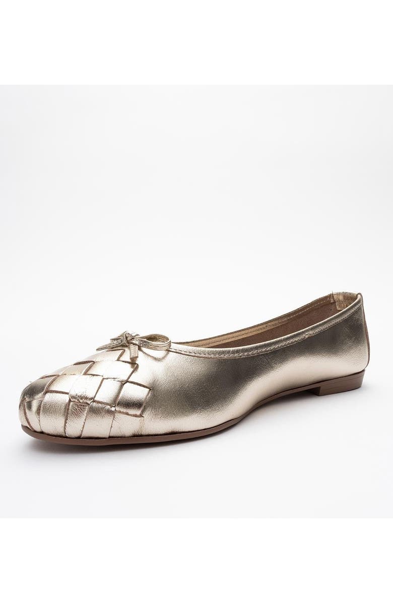 Forever & Always Shoes Nopos Leather Cap Toe Ballet Flat, Alternate, color, Gold