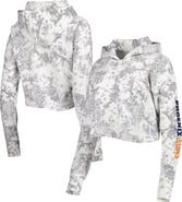 LUSSO Women's Lusso Gray/White Phoenix Suns Maia Tri-Blend Cropped Quarter-Zip Top
