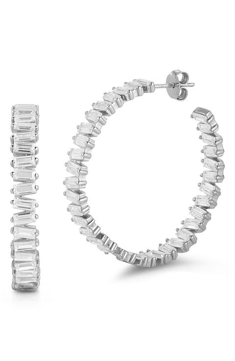Baguette Hoop Earrings