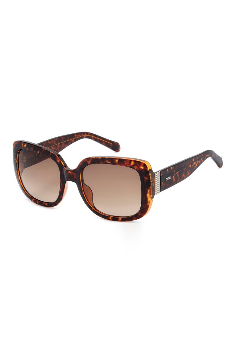 54mm Gradient Rectangular Sunglasses, Alternate, color, HAVANA