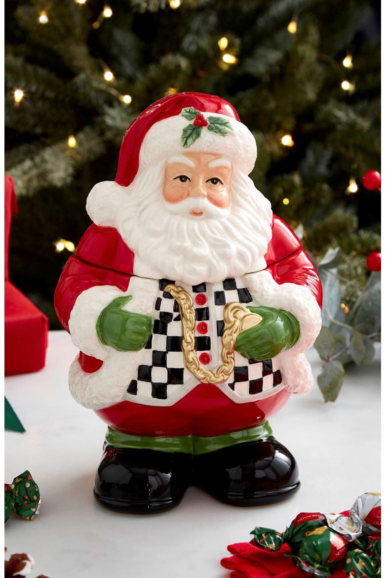 Christmas Tree Santa Cookie Jar, Alternate, color, GREEN