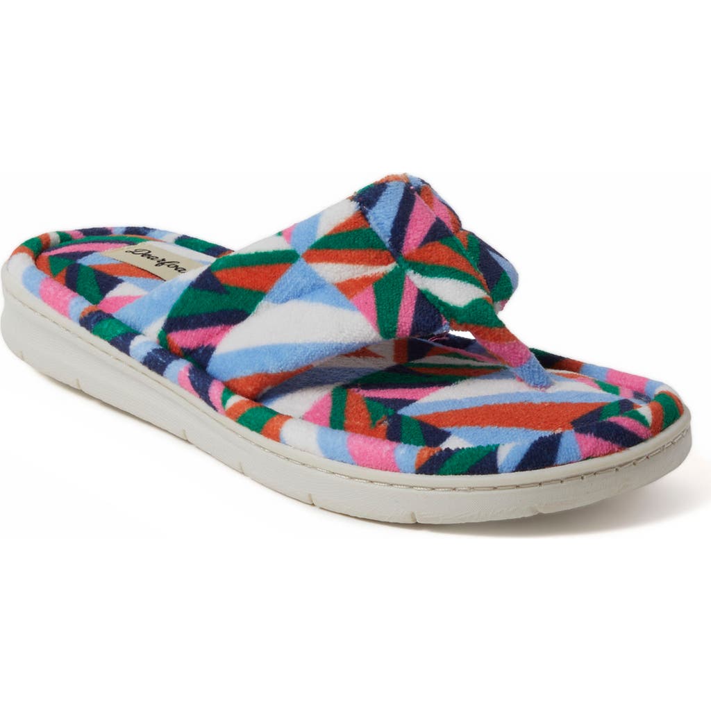 Shop Dearfoams Wrenley Terry Thong Flip Flop Slipper In Multi