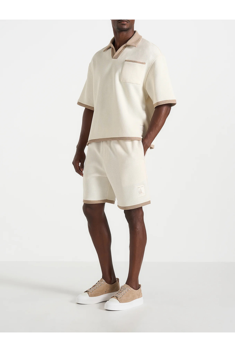 Reuben Crochet Detail Shorts, Main, color, Cream