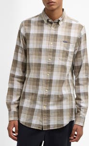 Barbour Hillroad Tailored Fit Buffalo Check Slub Cotton Button-Down Shirt