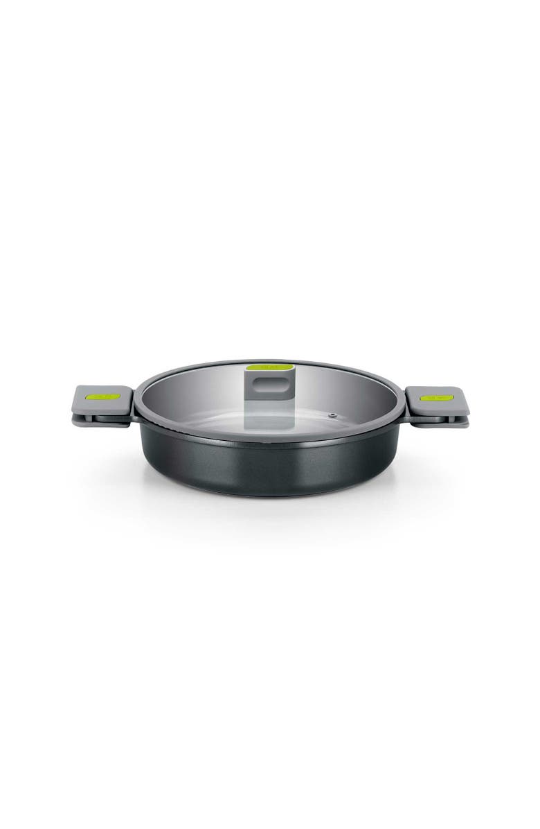 BRA Cookware Life Ceramic Nonstick Sauté Pan w/Glass Lid, 12.5 Inch, 5.3 Quart, Main, color, Black
