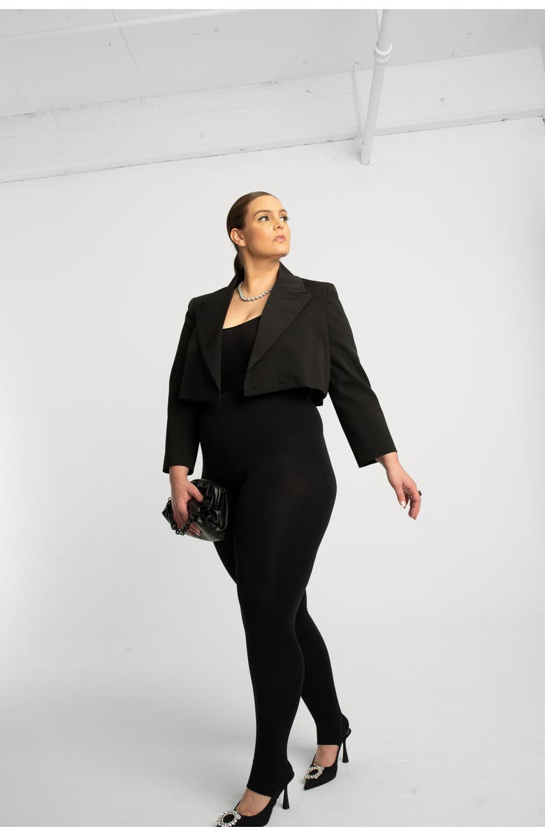 BAACAL Crop Blazer, Alternate, color, Black