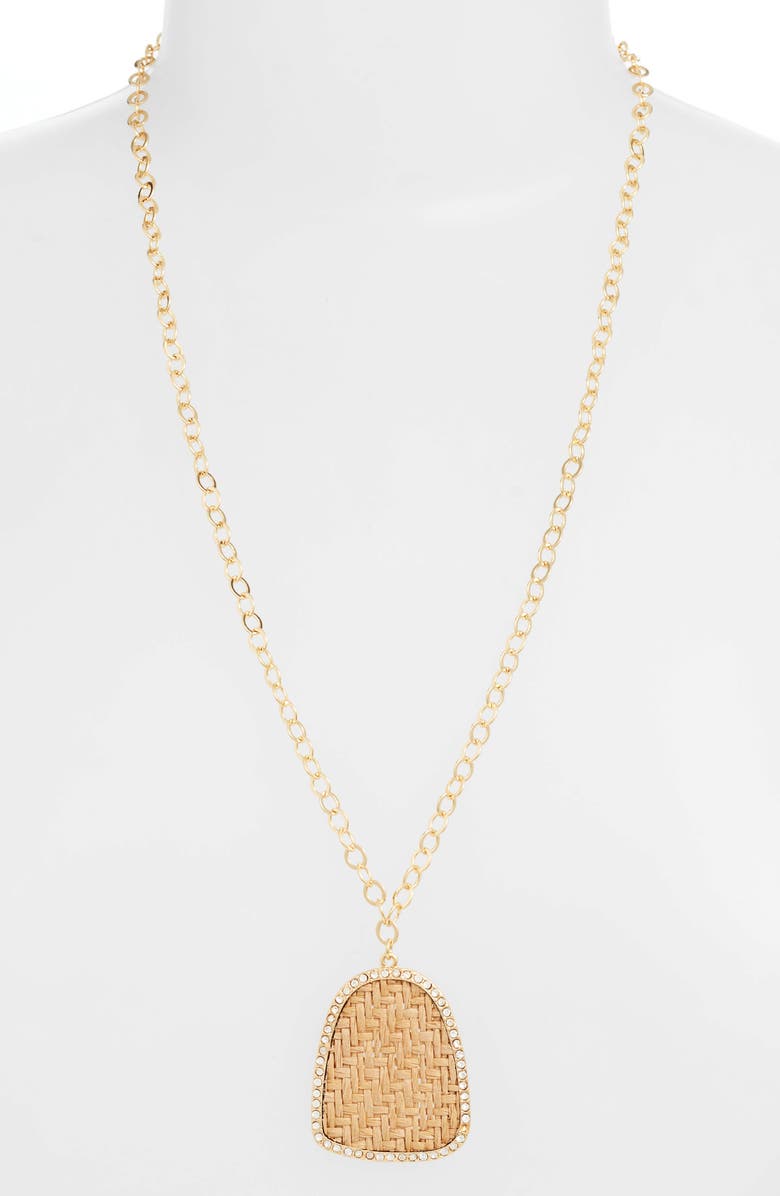 Ettika Raffia Pendant Necklace, Main, color, 
