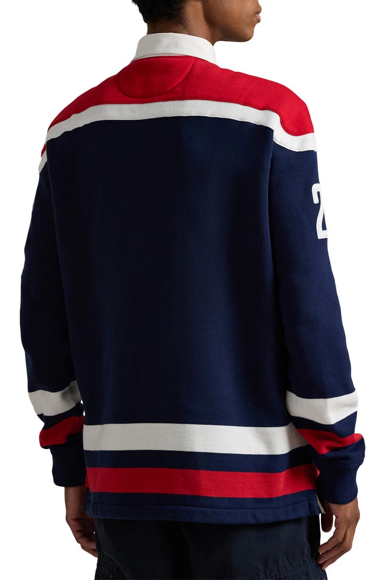 Polo Ralph Lauren Team USA Fleece Rugby Shirt, Alternate, color, Refined Navy Multi