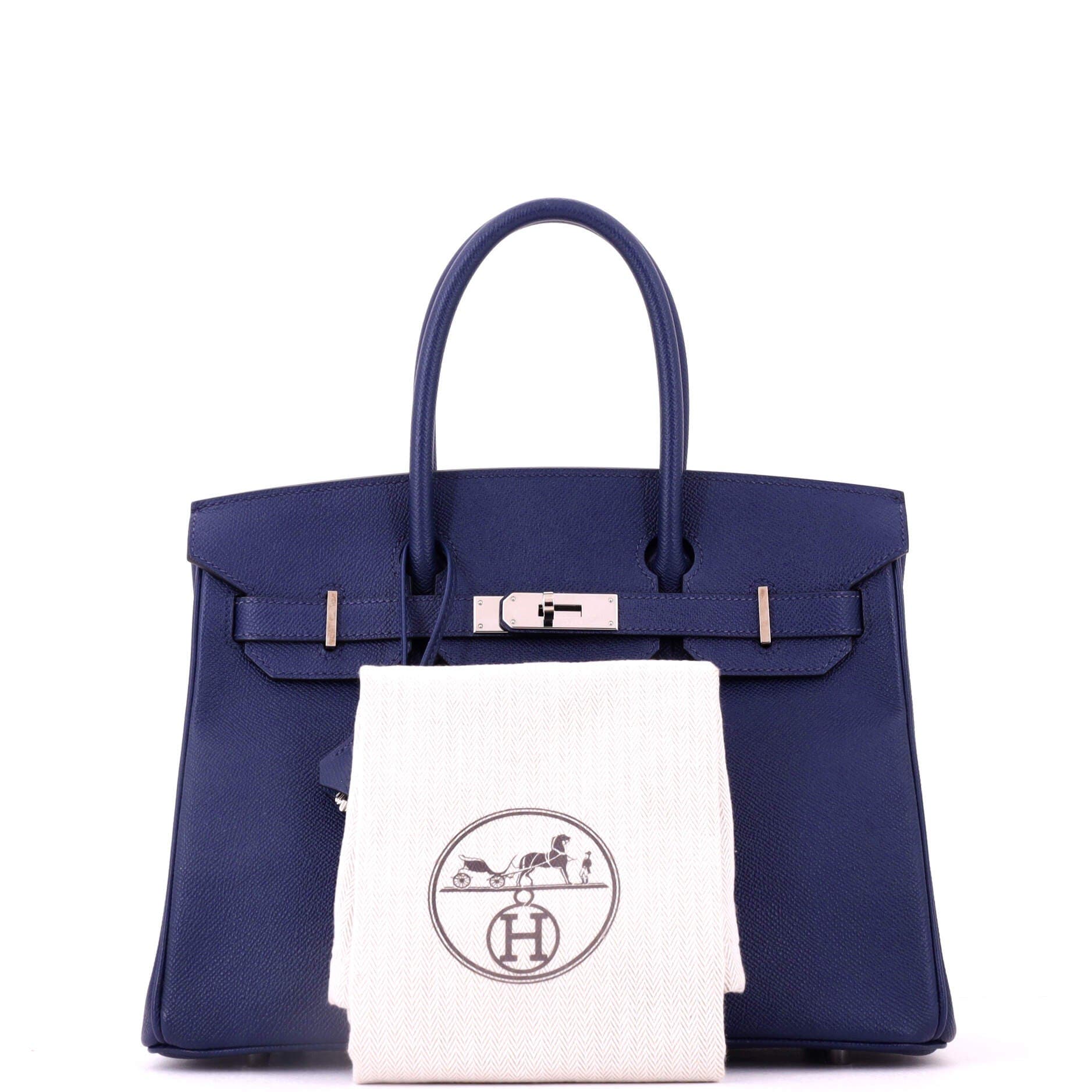 Birkin Handbag Blue Epsom with Palladium Hardware 30, Alternate, color, Blue