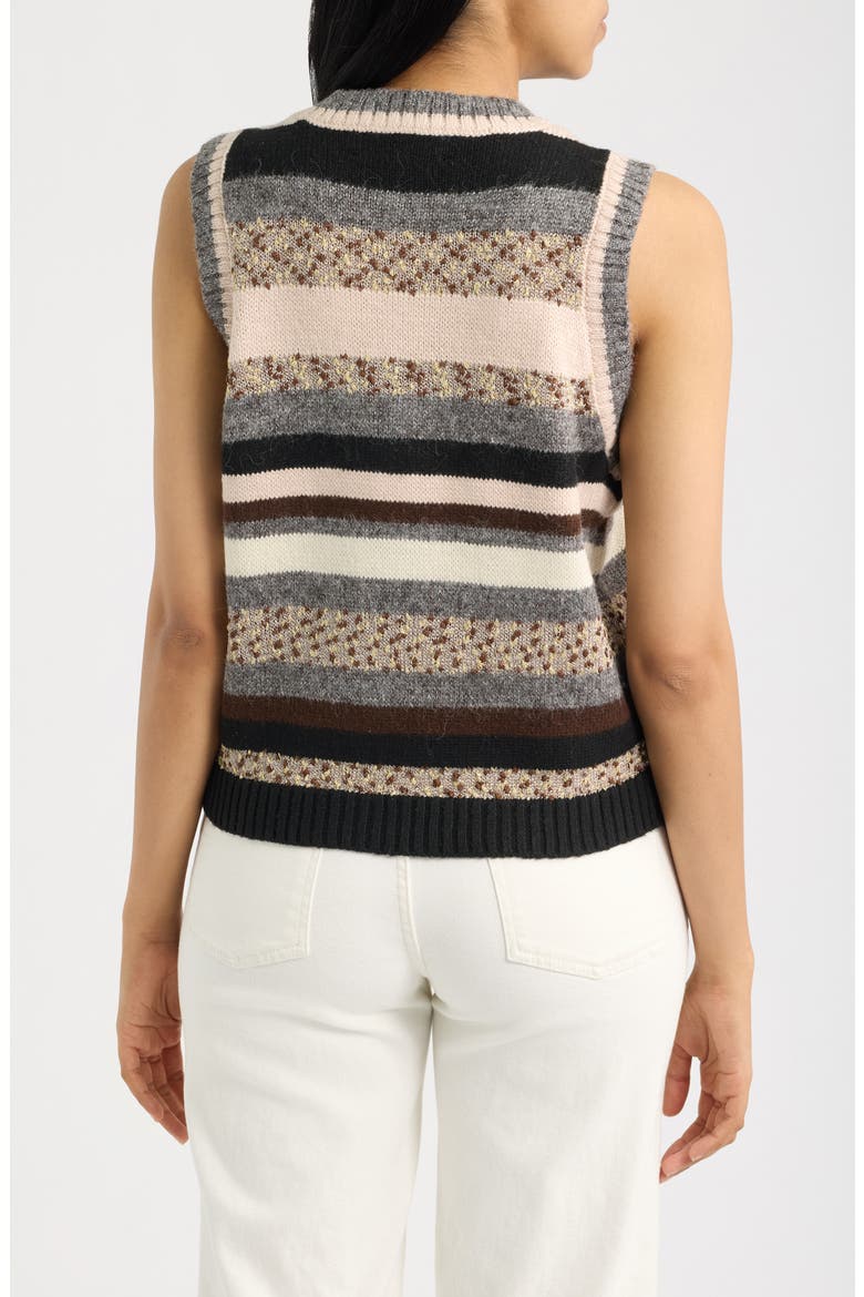 Multi Stripe Sweater Vest, Alternate, color, NATURAL MULTI