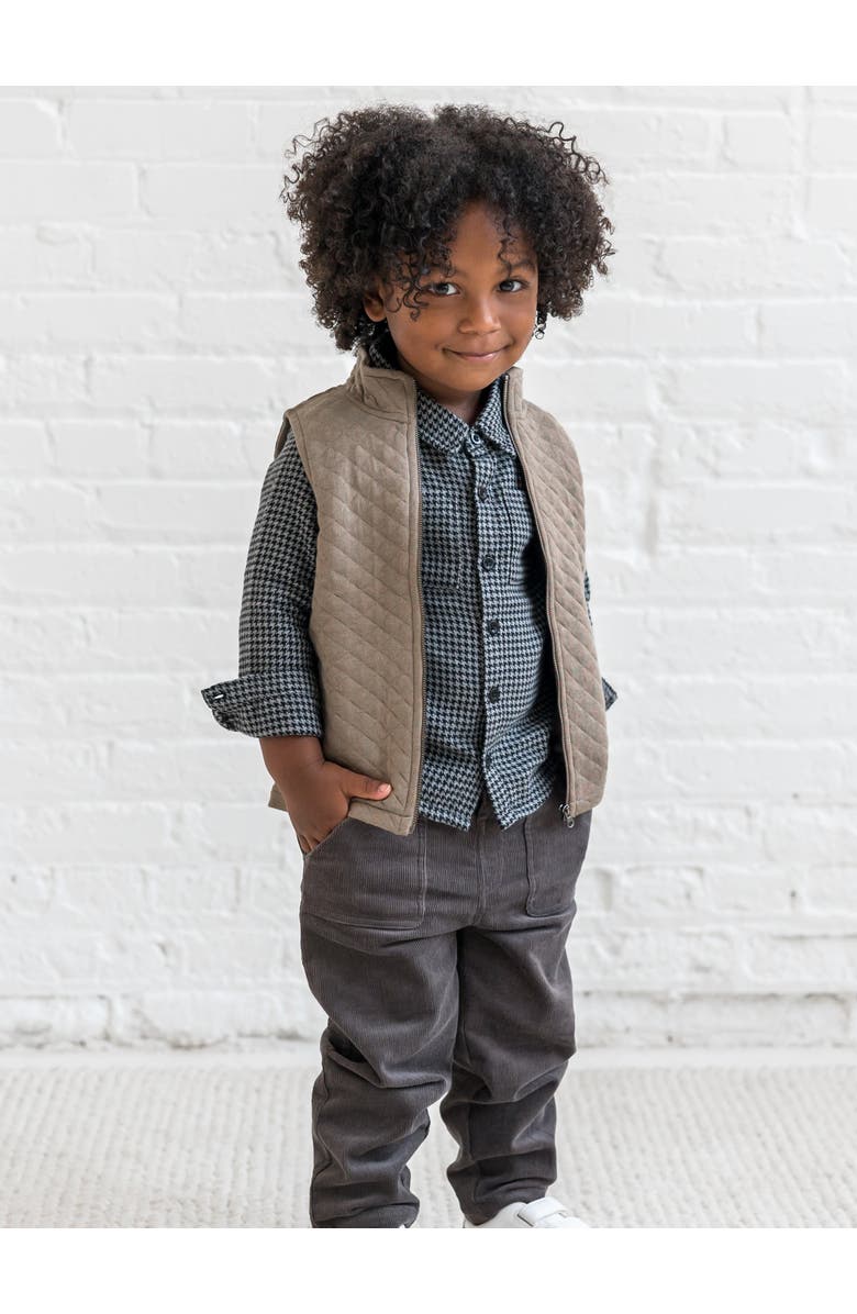 Kendi Lev Organic Flannel Long Sleeve Collared Button Down Shirt, Alternate, color, Houndstooth