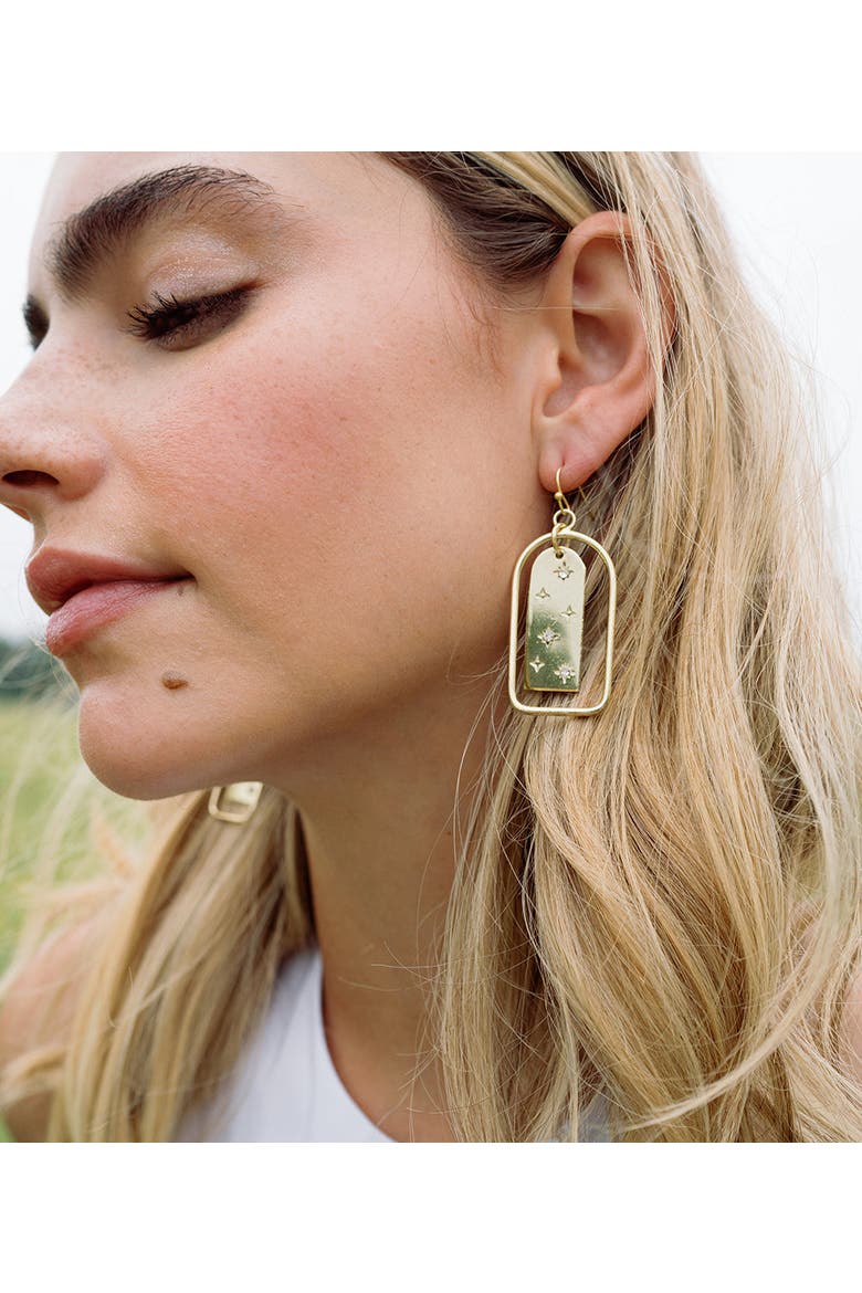 Sitara Starry Archway Earrings, Alternate, color, Gold