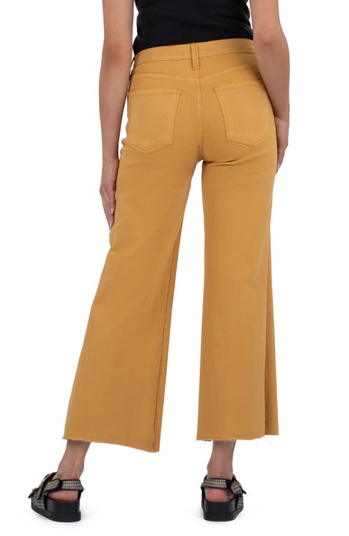 Kut From The Kloth Meg Raw Hem High Waist Ankle Wide Leg Jeans In Yellow