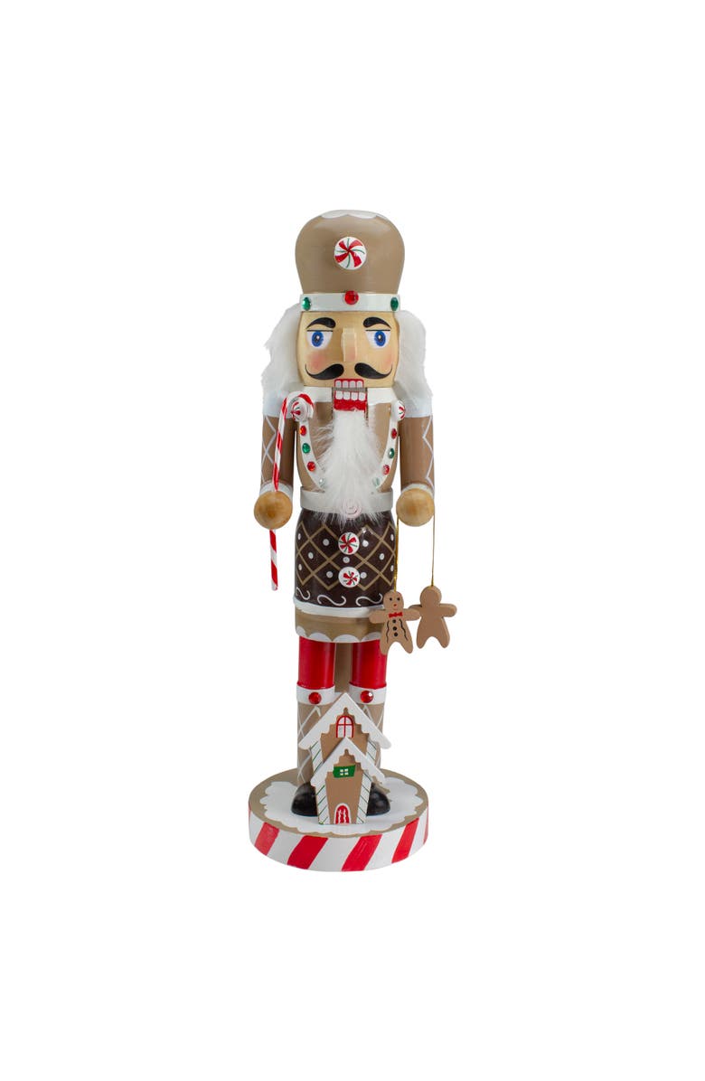 Northlight 14" Beige and Red Wooden Christmas Nutcracker Gingerbread Chef, Main, color, 