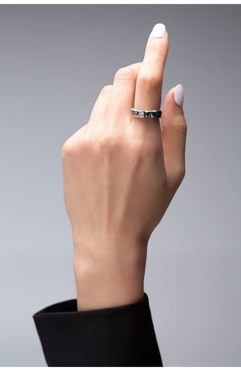 Classicharms Sylvie Cubic Zirconia Molten Stackable Ring, Alternate, color, Silver/Clear