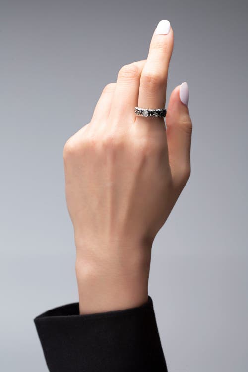 Classicharms Sylvie Cubic Zirconia Molten Stackable Ring In Silver