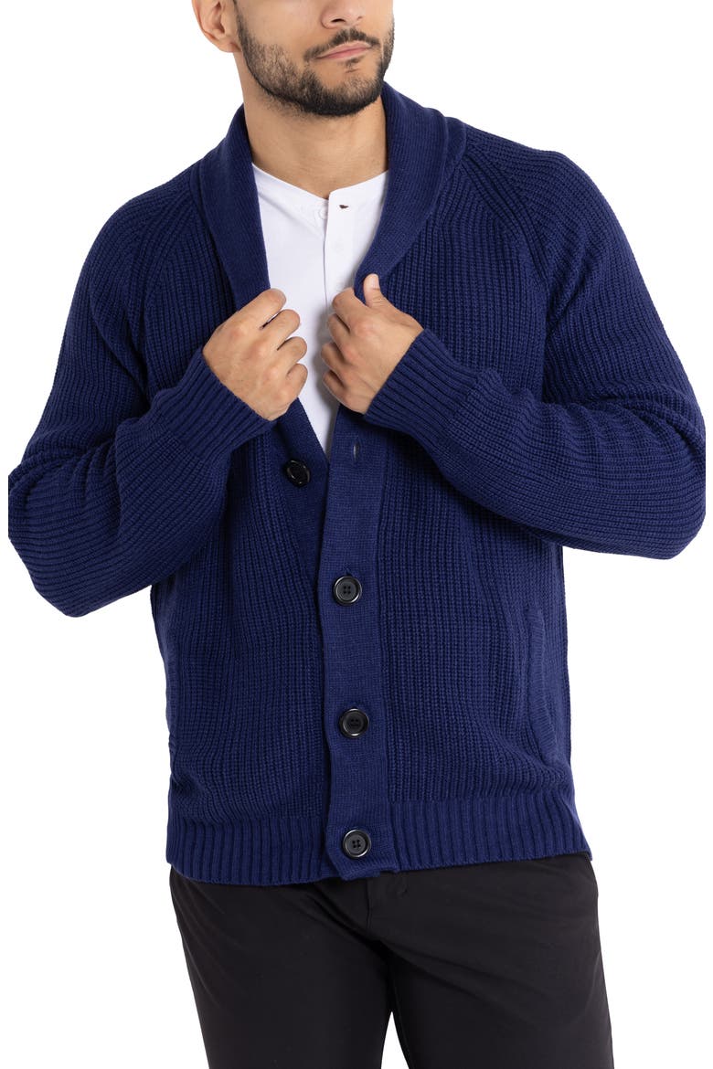 Shawl Collar Cardigan, Alternate, color, BLUE
