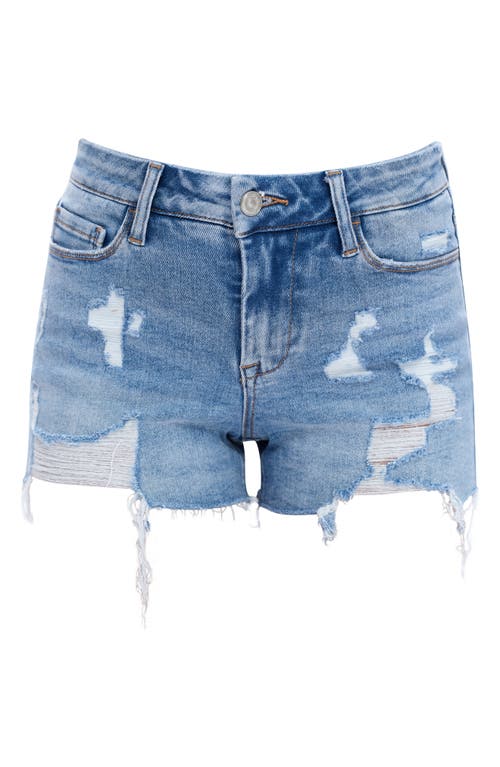 Bayeas Emma Distressed Cutoff Denim Shorts In Blue