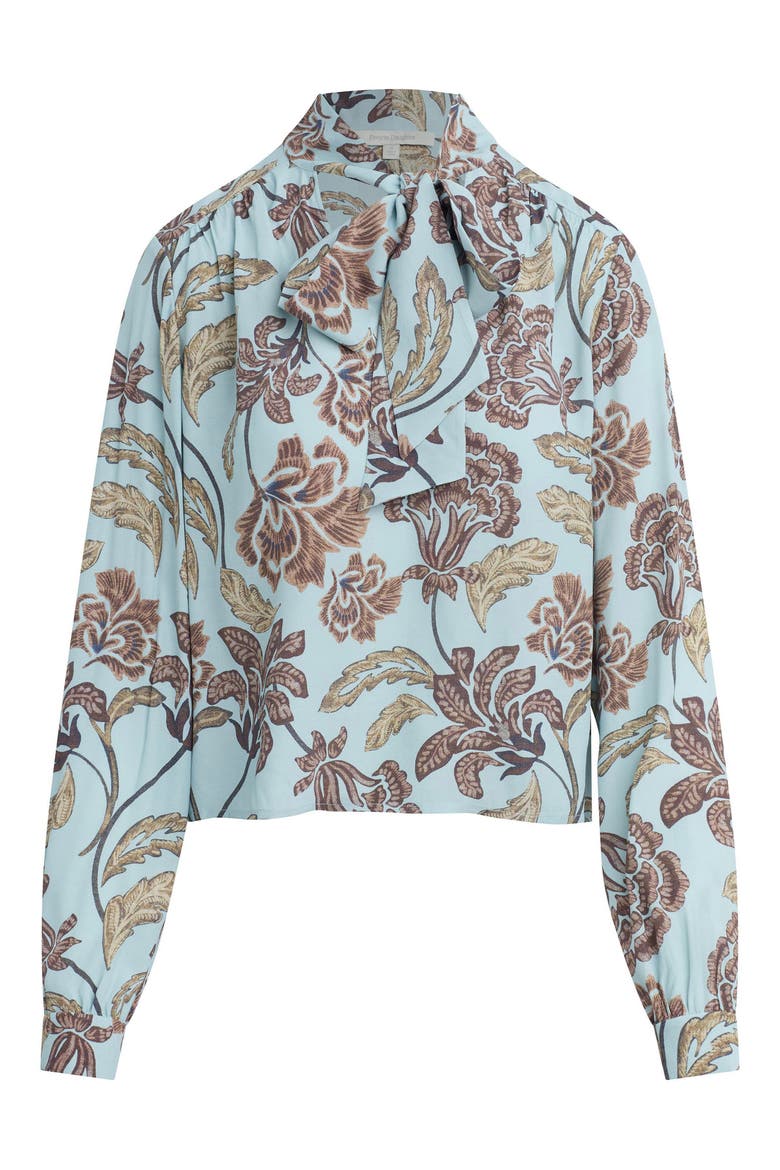 The Simone Tie Neck Top, Alternate, color, SKY PAISLEY FLORAL
