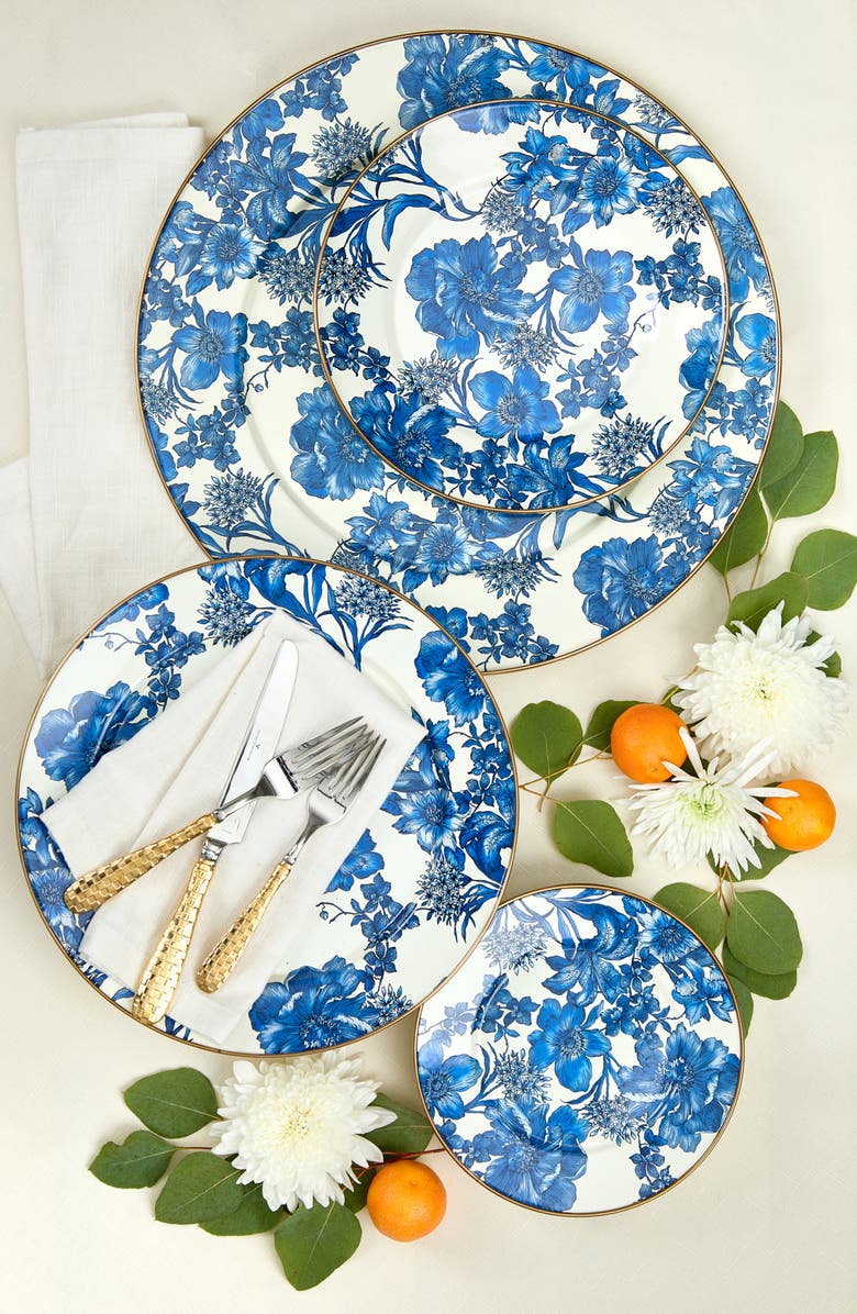 MACKENZIE CHILDS Sterling English Garden Enameled Steel Platter, Alternate, color, Blue/ White
