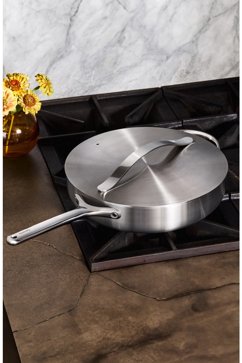 Stainless Steel Sauté Pan & Lid, Alternate, color, STAINLESS STEEL