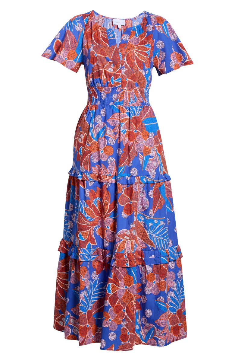 SUGARLIPS Amazonia Floral Palmer Tiered Cotton Maxi Dress, Main, color, 