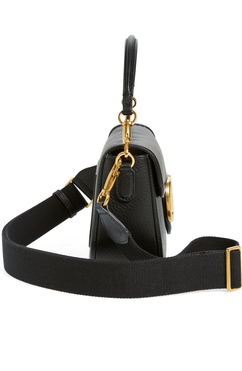 Valentino Garavani Leather Shoulder Bag, Alternate, color, 0No Nero