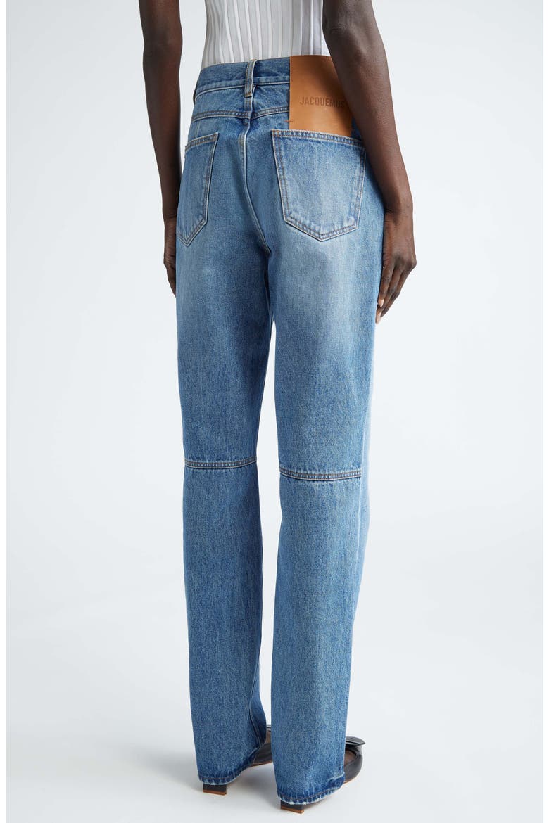 Le De-Nimes Droit Straight Leg Jeans, Alternate, color, BLUE/TABAC 33C