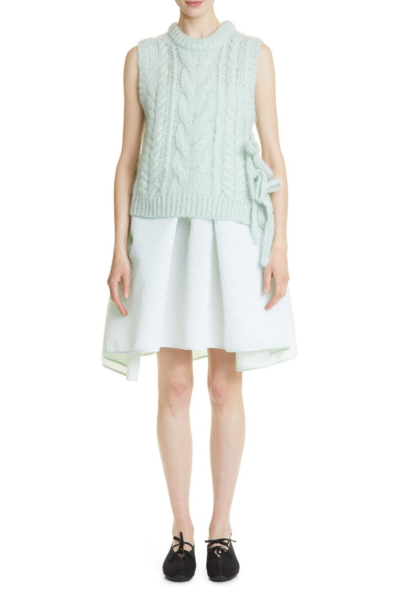Lisbeth Matelassé Babydoll Dress, Alternate, color, MINT GREEN