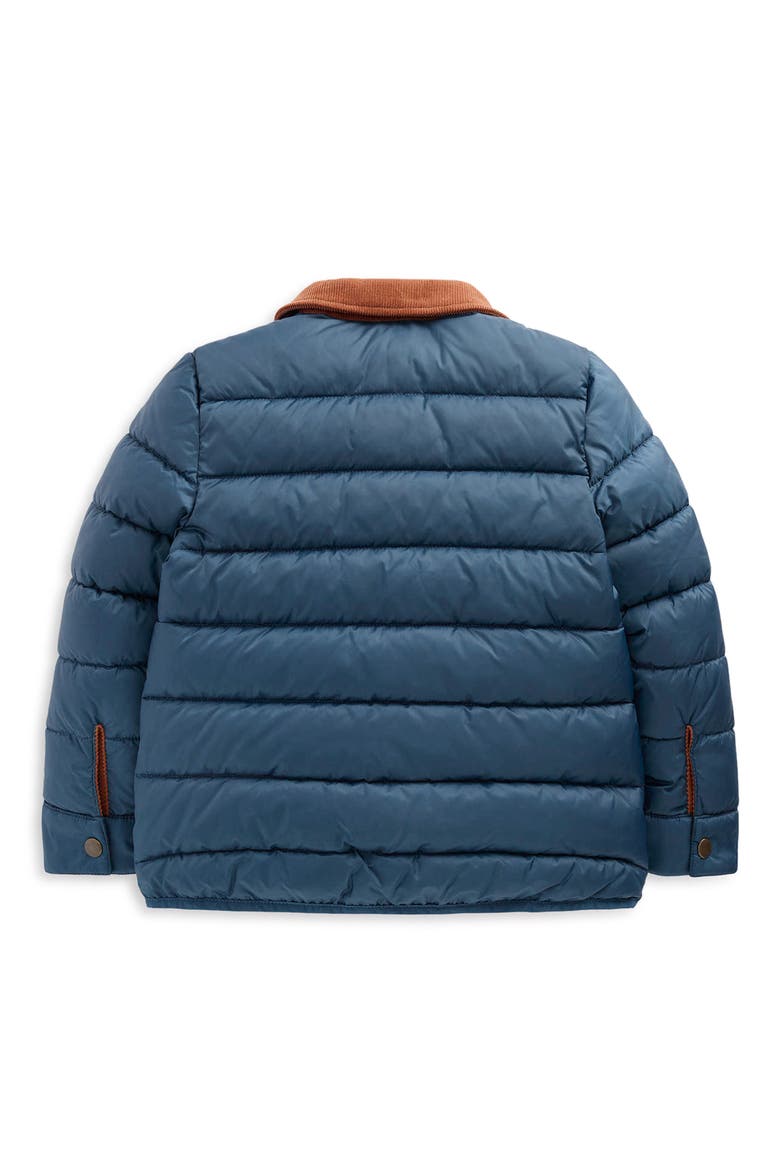 Kids' Quilted Jacket with Corduroy Collar, Alternate, color, BLUE