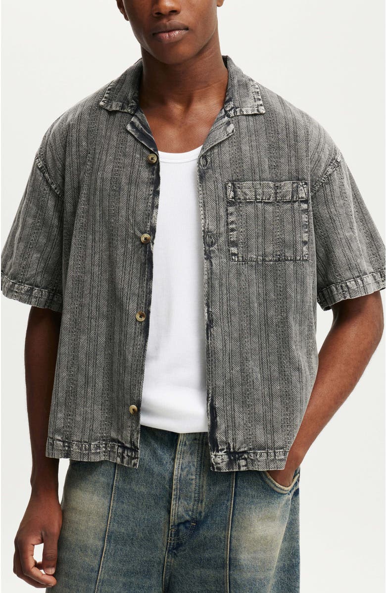 Cotton On Men's Washed Box Fit Short Sleeve Shirt, Main, color, 