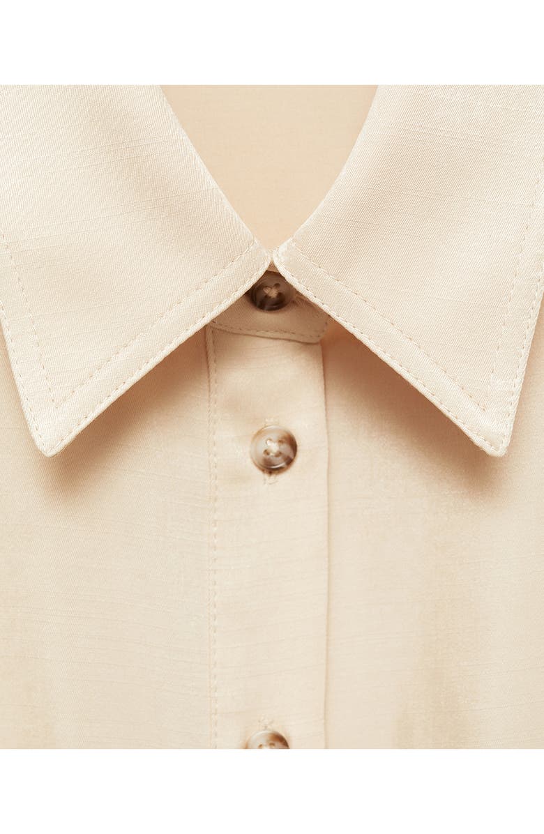 MANGO Belted Satin Midi Shirtdress, Alternate, color, 