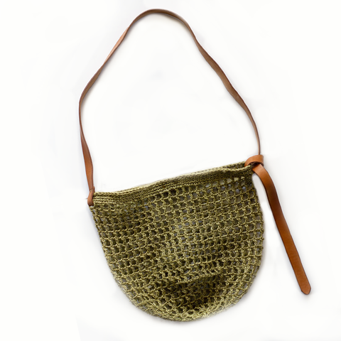 Maria Woven Market Bag - Leather Strap