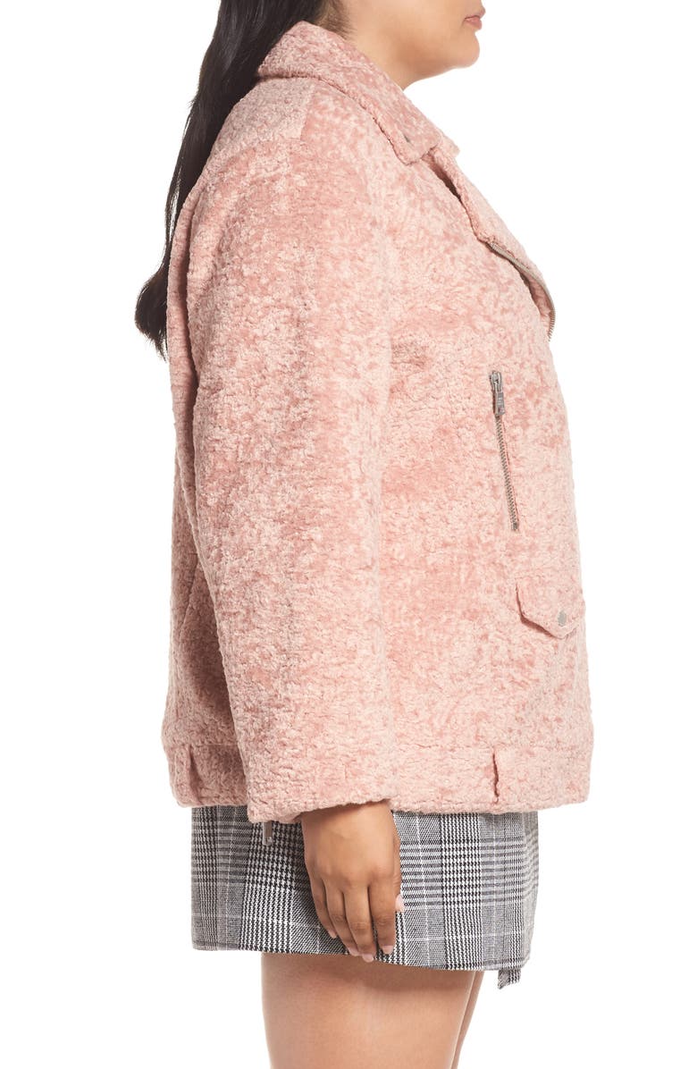 Avec Les Filles Faux Shearling Biker Jacket, Alternate, color,
