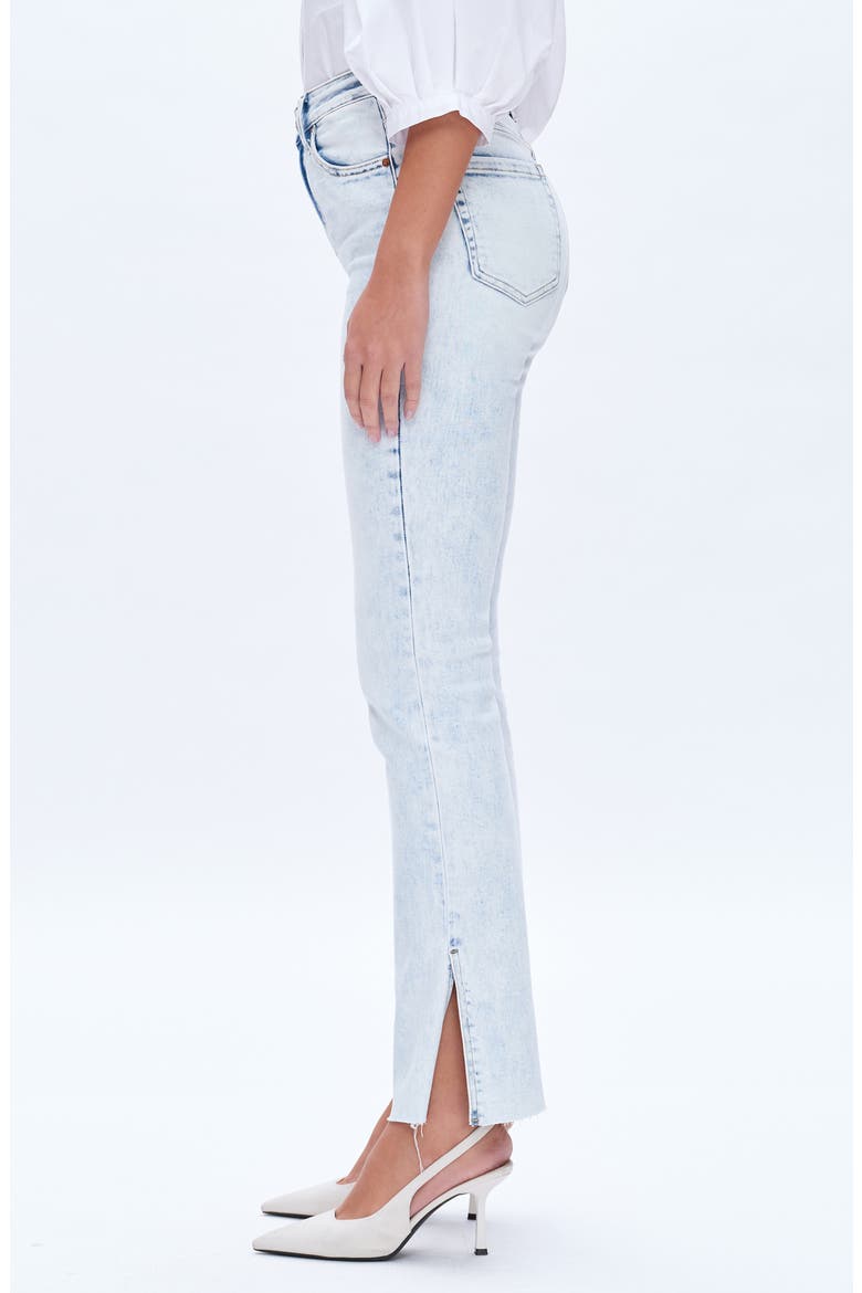 High Waist Raw Hem Side Slit Bootcut Jeans, Alternate, color, LIGHT BLUE